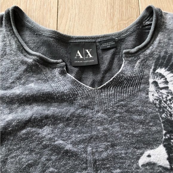 Armani Exchange Eagle Vintage Style Light Sweater in Grey Size S - Picture 4 of 9